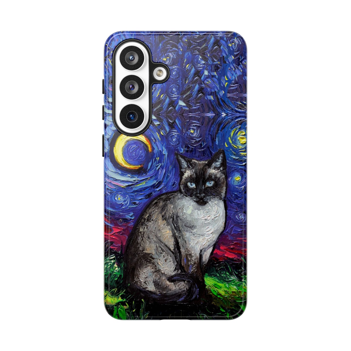 Siamese Cat Starry Night Art Phone Case