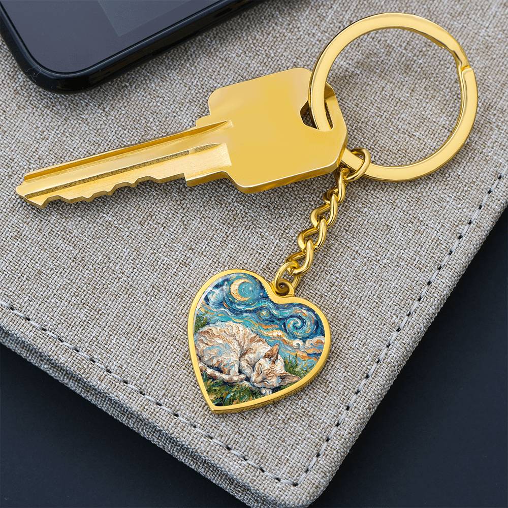 Sleepy Cornish Rex Night Heart