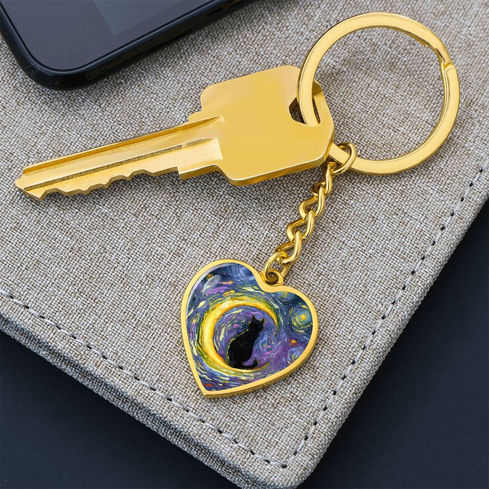 Luna Starry Night Heart Keychain