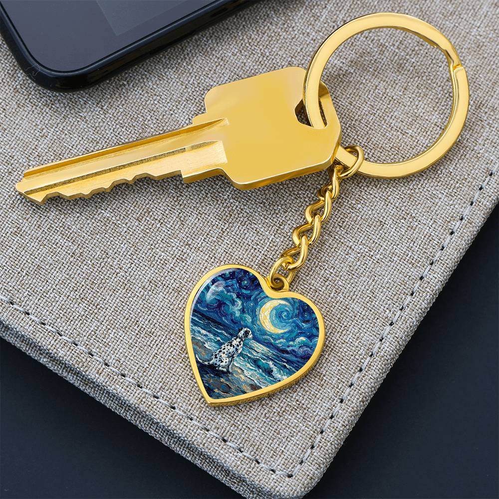 Beach Nights - Dalmatian Heart Keychain