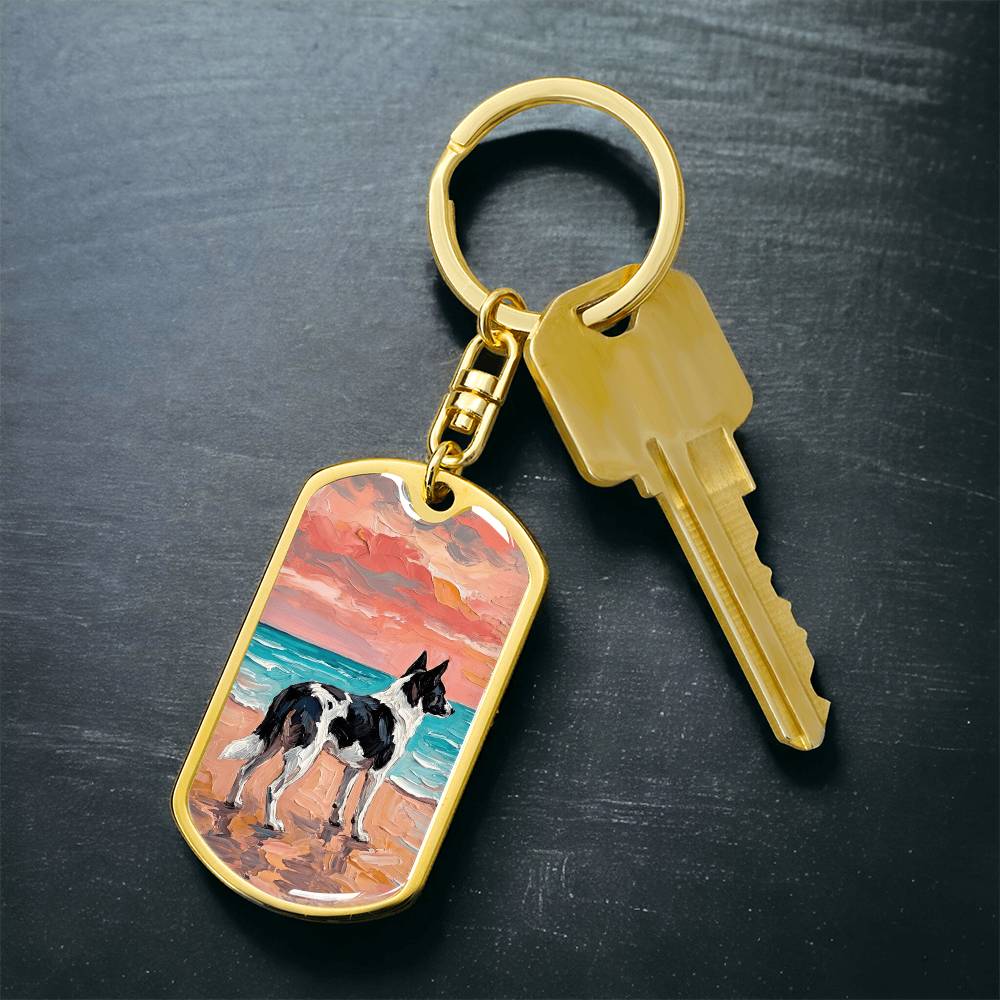 Beach Days - Canaan Dog Dog Tag Keychain