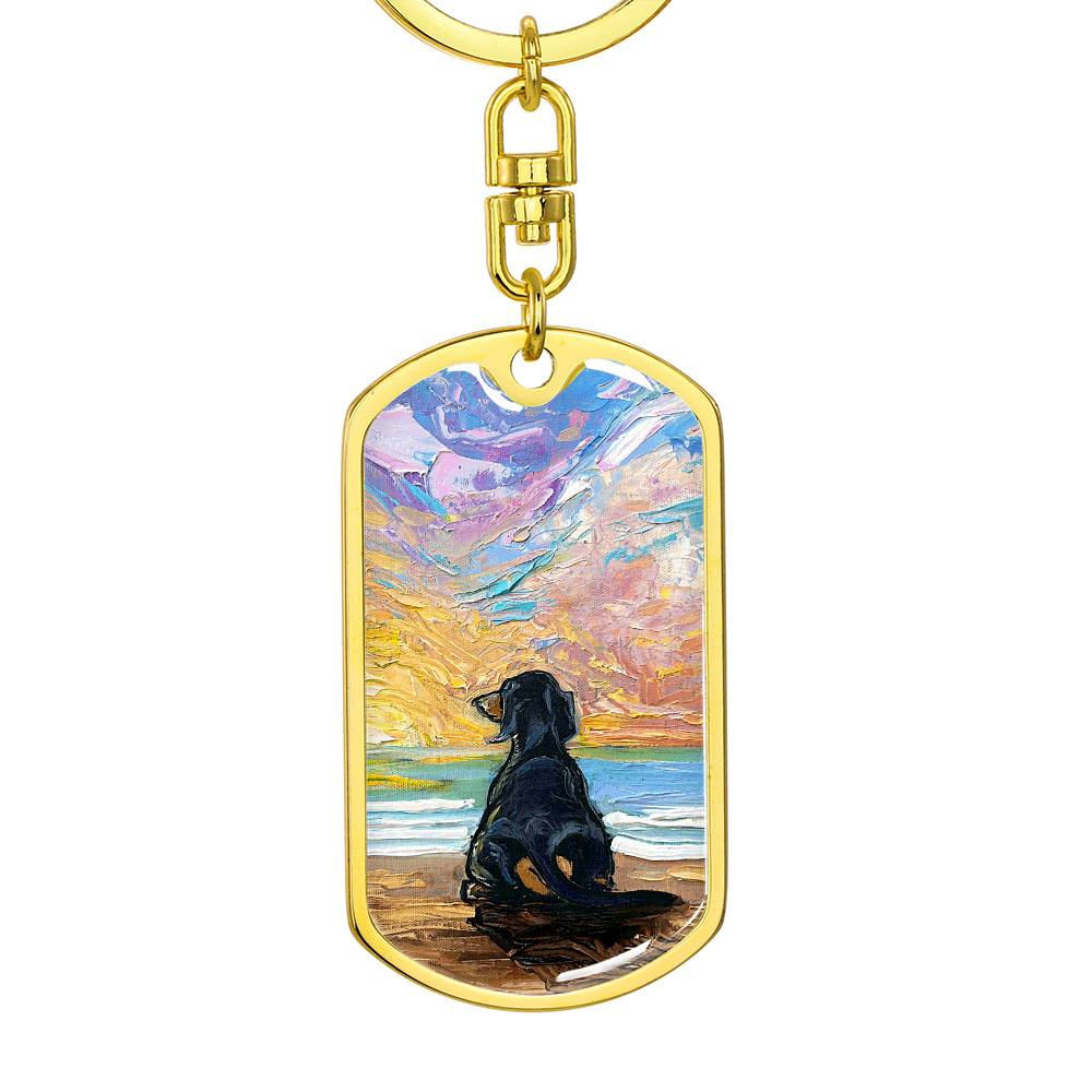 Beach Days - Dachshund Dog Tag Keychain