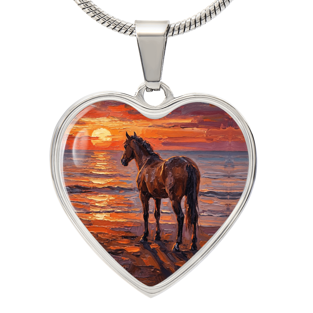 Sunset - Chocolate Mare Heart Necklace