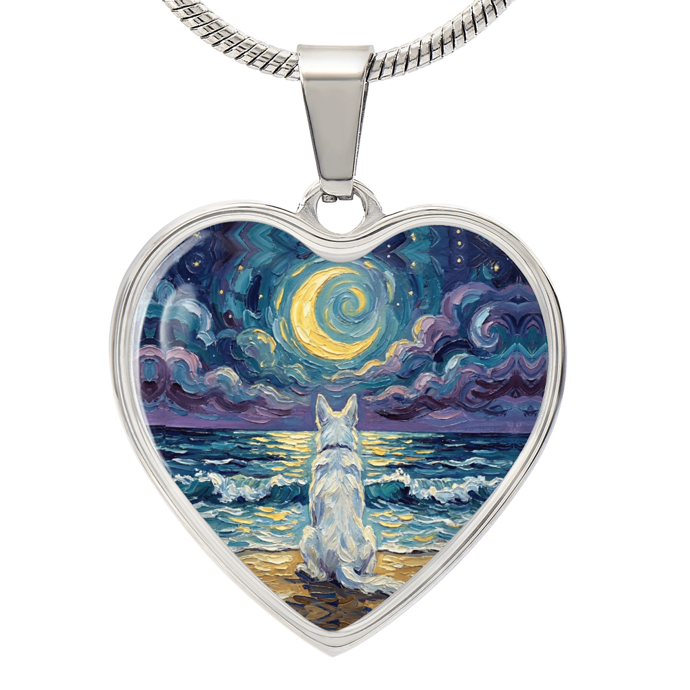 Beach Nights - Swiss Shepherd 2 Heart Necklace