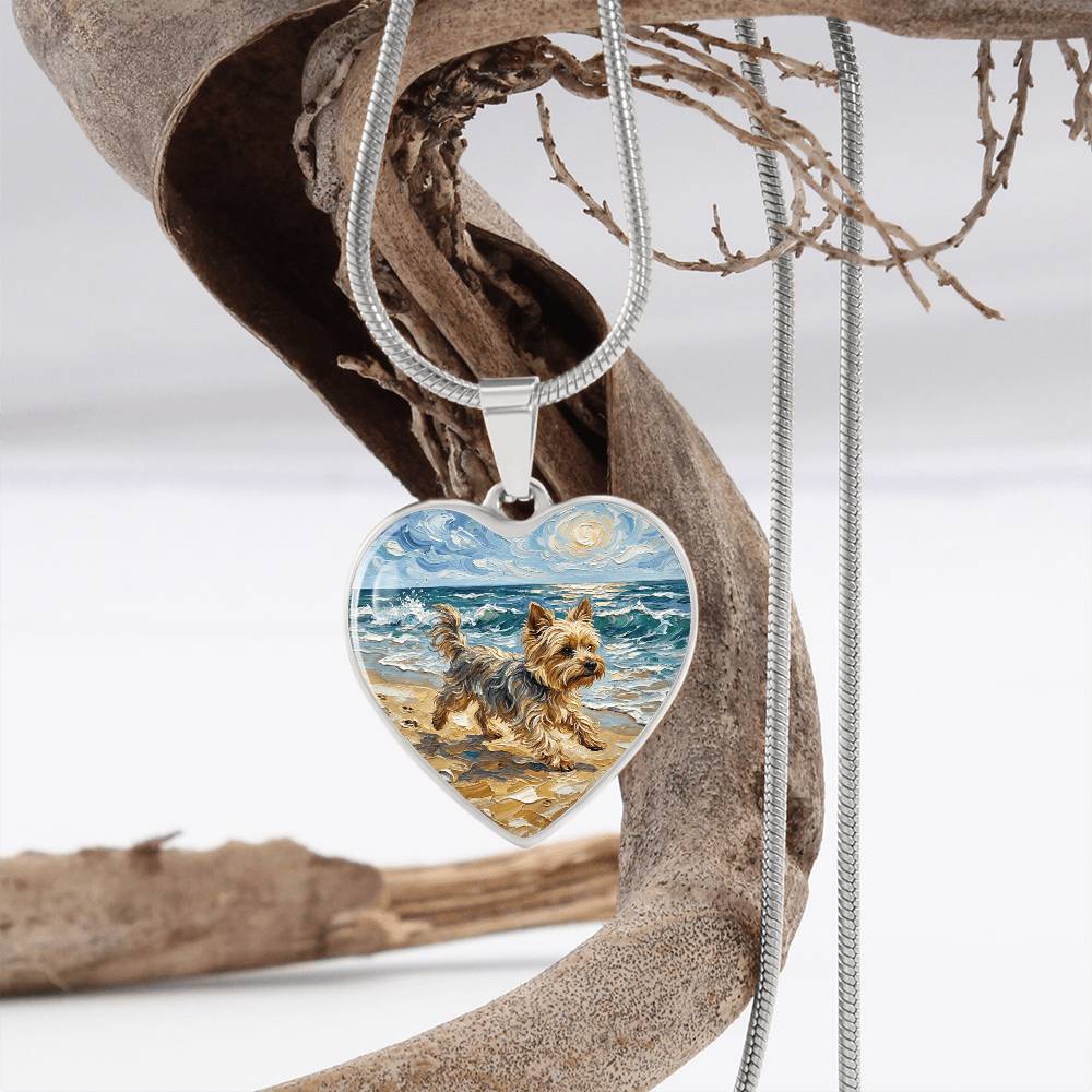 Beach Days - Yorkie Heart Necklace