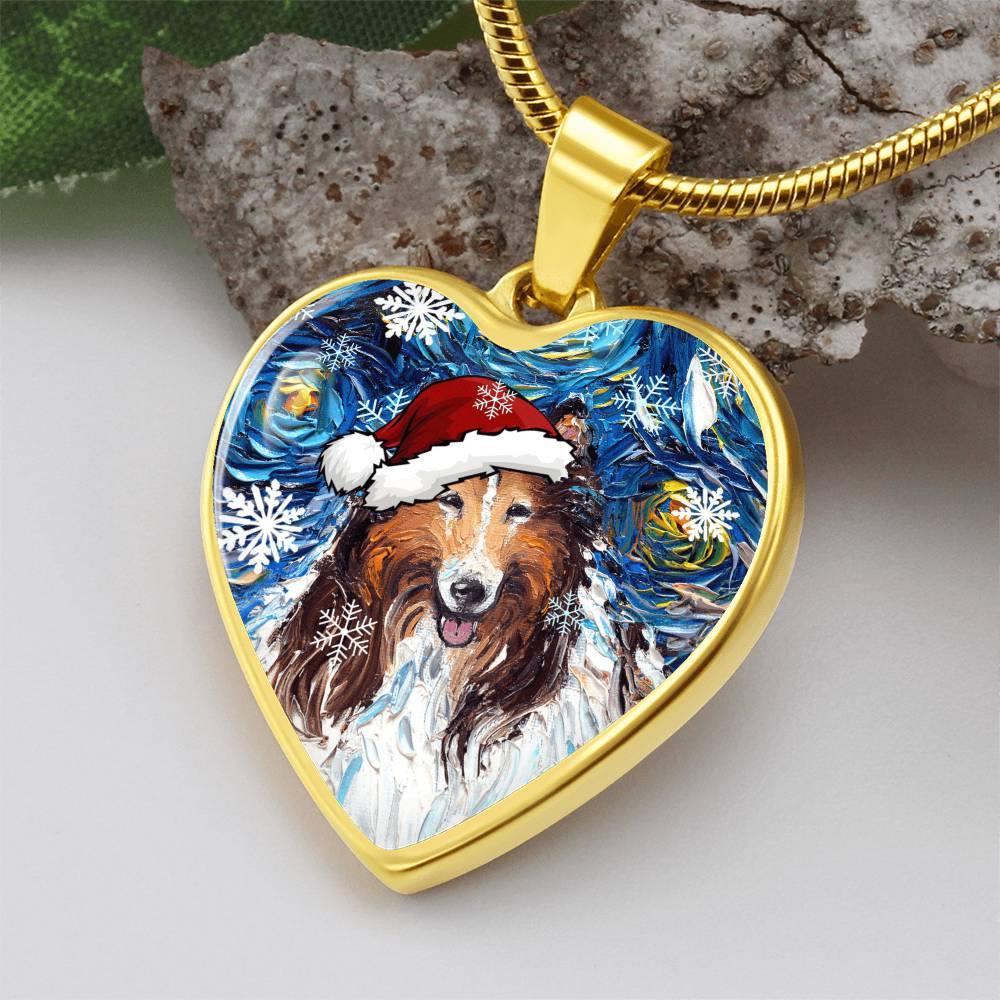 Collie Christmas Necklace