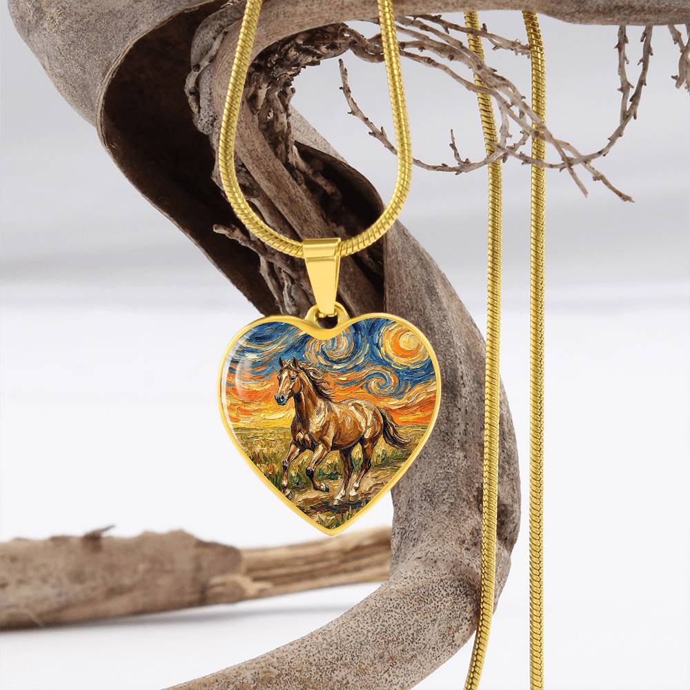 Free Spirited Horse Heart Necklace