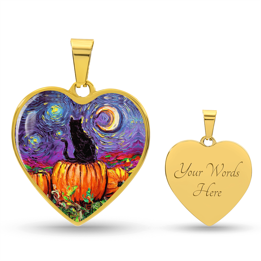 Starry Hallow's Eve Starry Night Heart Necklace