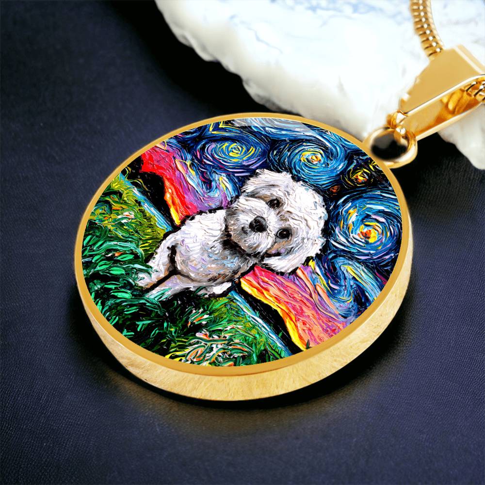 Maltipoo Starry Night Round Necklace