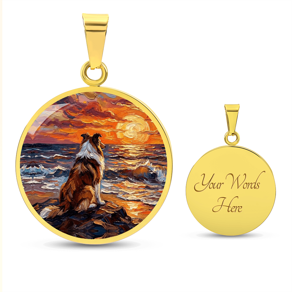 Beach Night - Collie Round Necklace