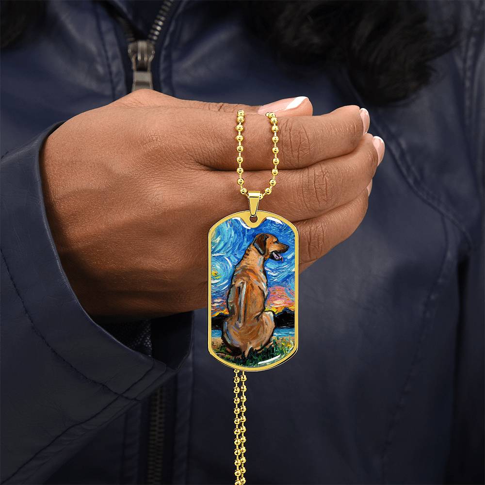 Rhodesian Ridgeback Starry Night Dog Tag Necklace