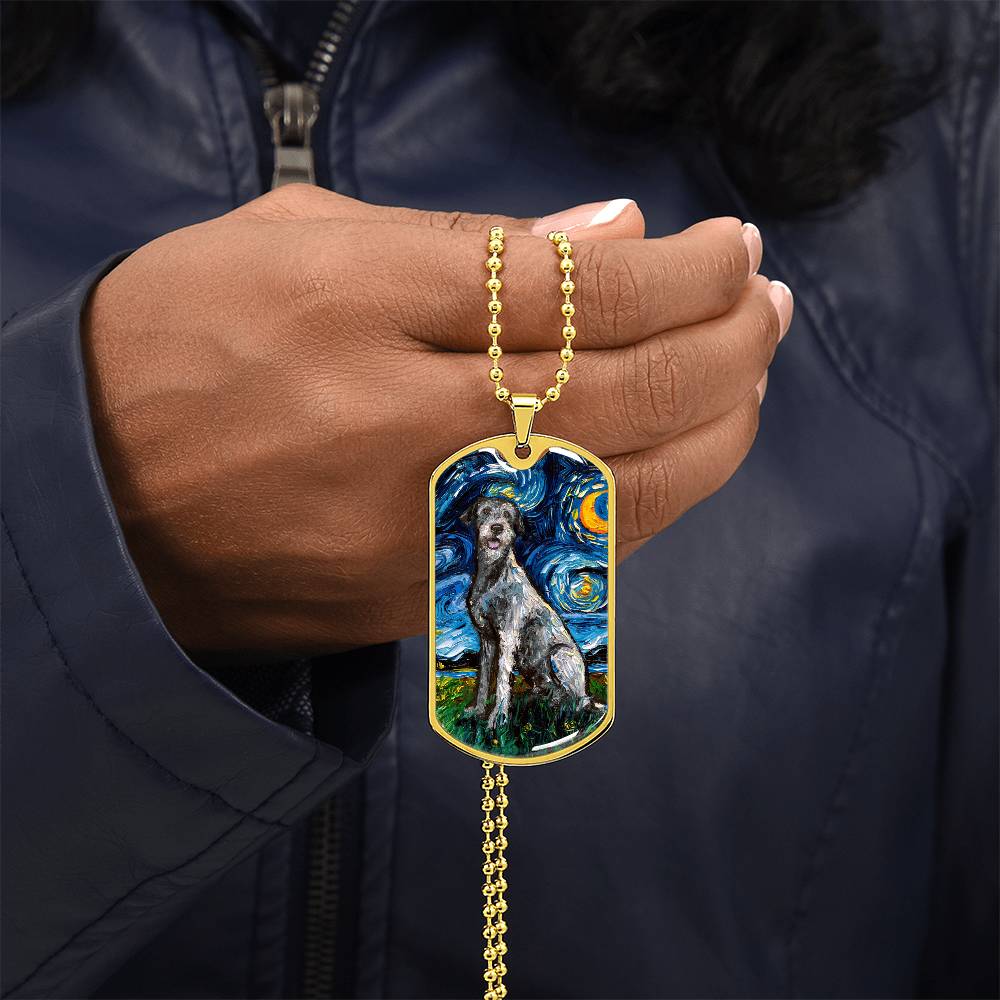 Irish Wolfhound Dog Tag Necklace