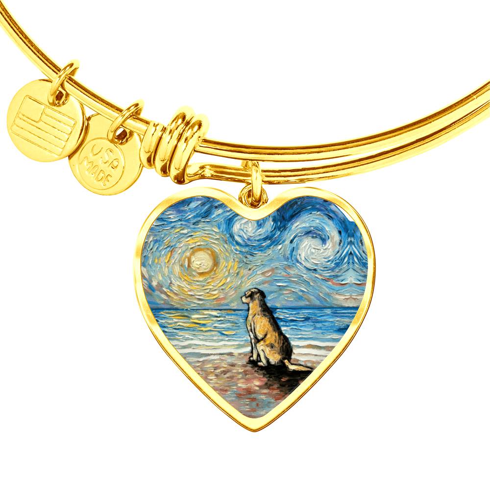 Beach Days - Yellow Labrador Heart Bangle