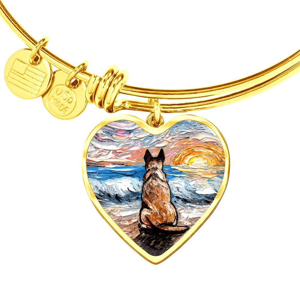 Beach Days - Red Heeler Starry Night Heart Bangle