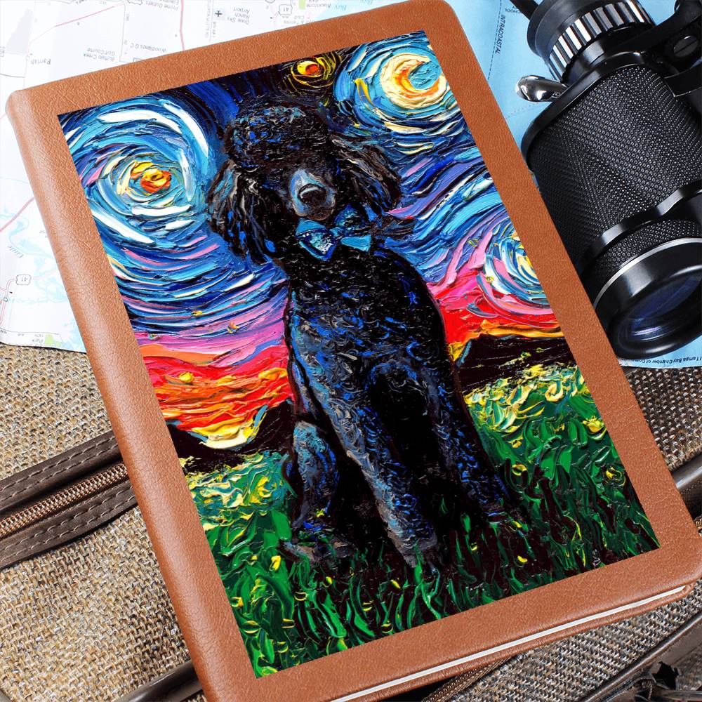 Black Poodle Leather Journal