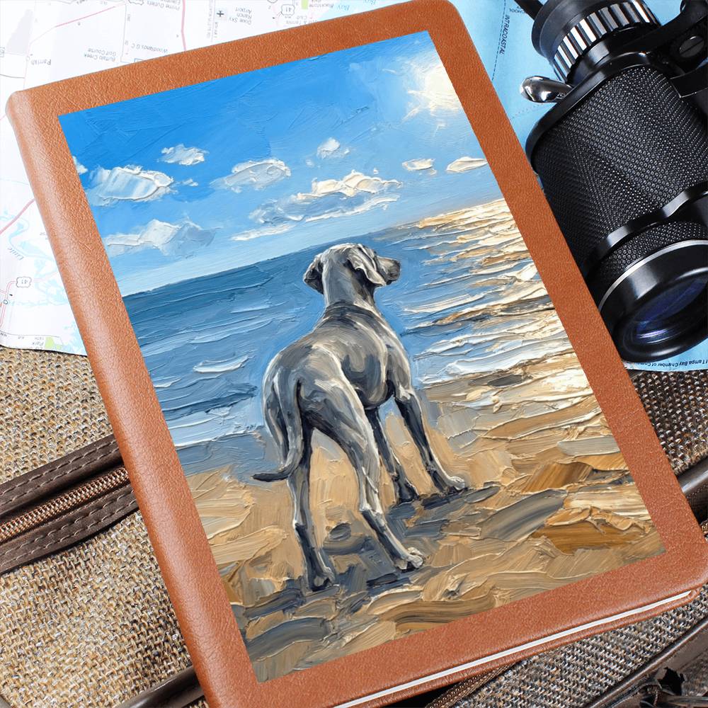 Beach Days - Weimaraner Leather Journal