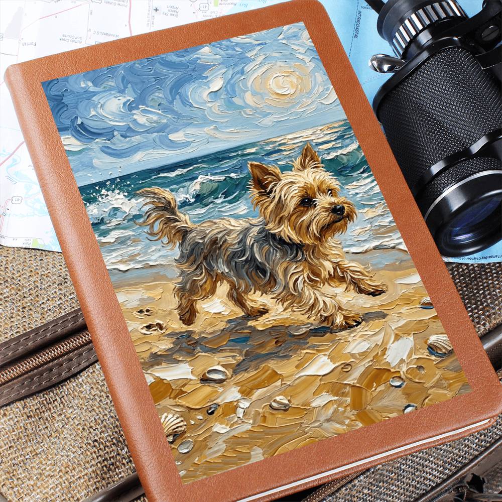 Beach Days - Yorkie Leather Journal