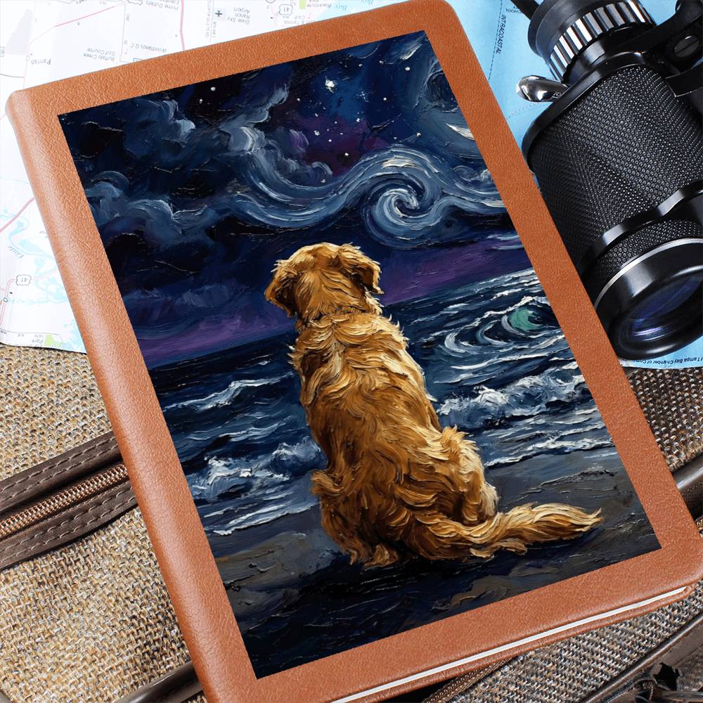 Beach Nights - Golden Retriever Leather Journal