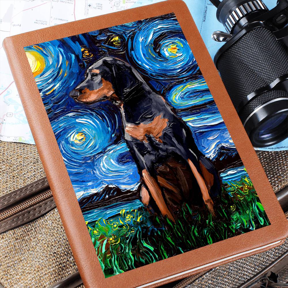 Black and Tan Coonhound Leather Journal