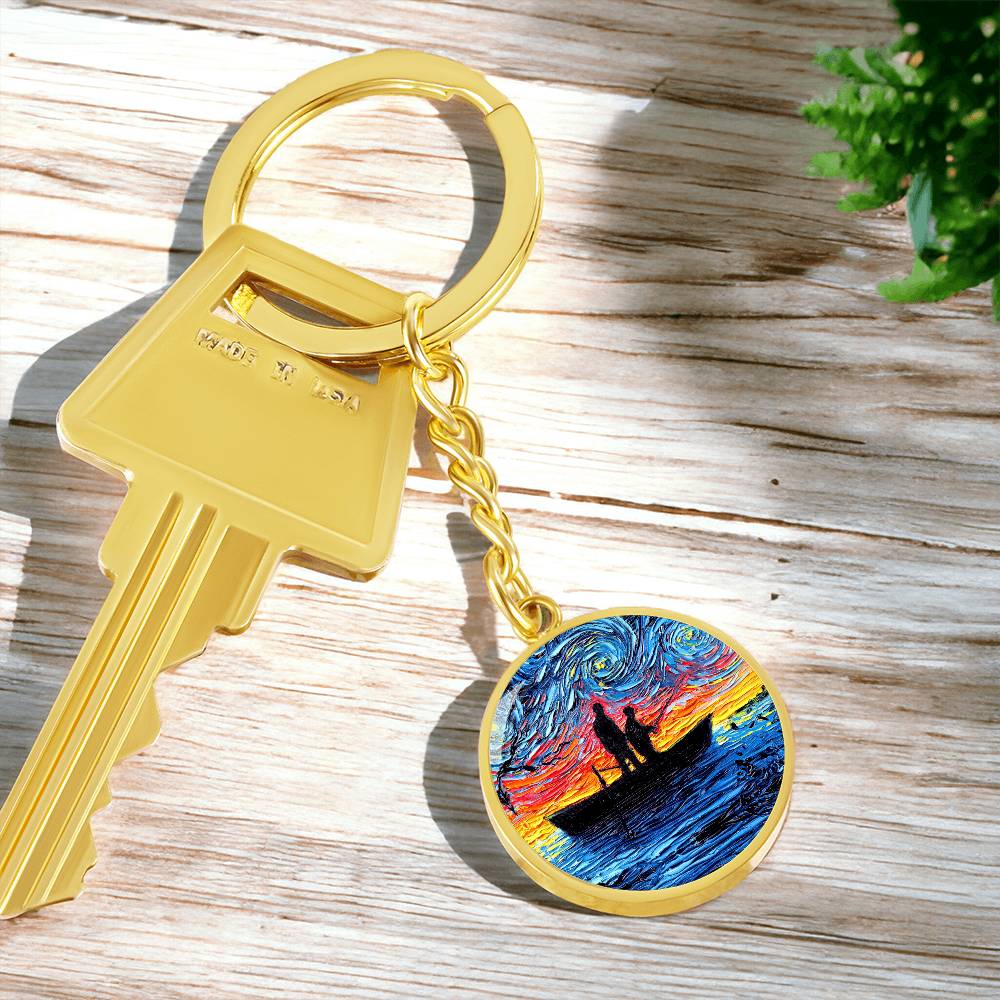 The Fishing Trip Starry Night Round Keychain