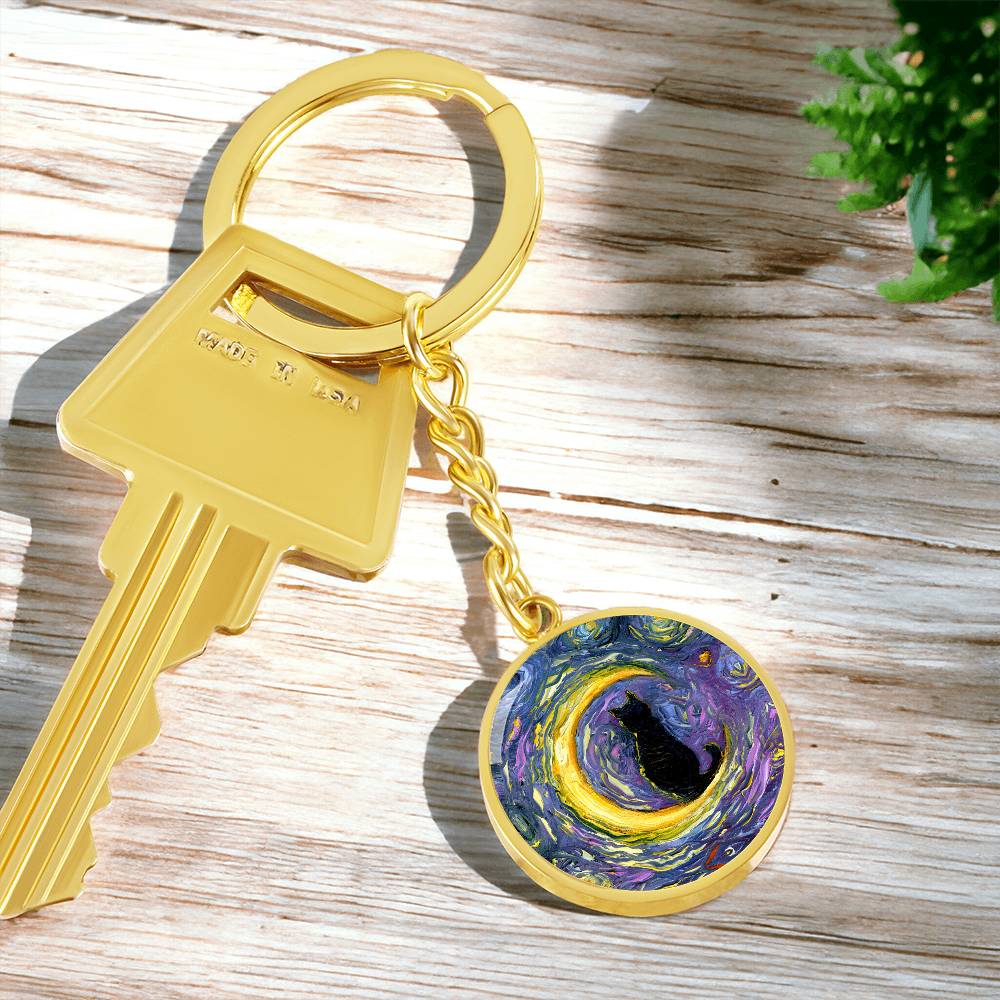 Luna Round Keychain