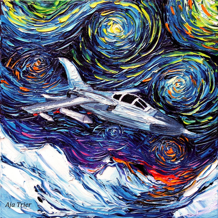 Fighter Jet Airplane Art CANVAS print wall decor The Mission by Aja choose your size