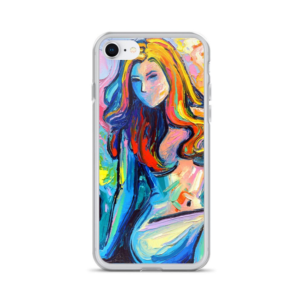 Abstract Nude iPhone Case Phone Protector Cast No Shadow colorful female nude art by Aja