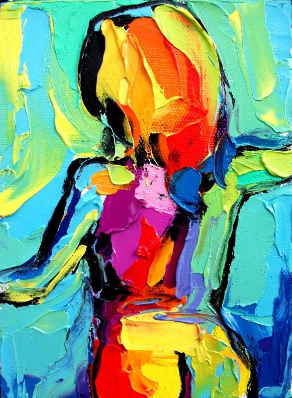 Abstract Female Figure Art print nude abstract Lustre reproduction by Aja ebsq Femme 27 9x12