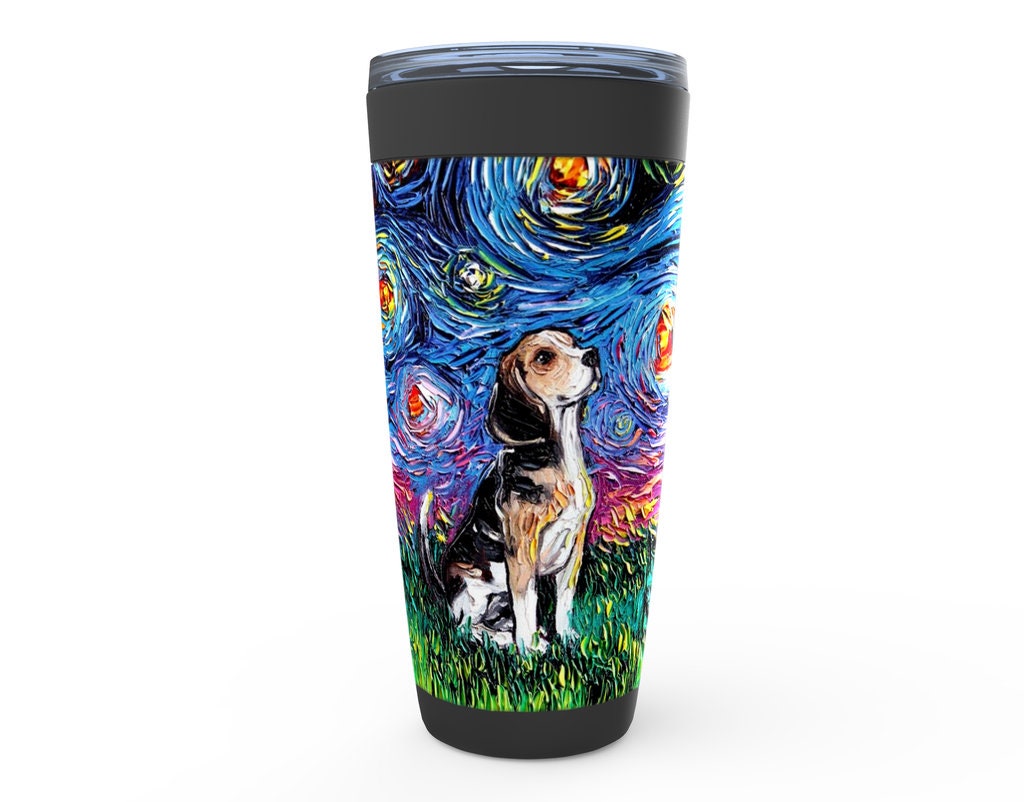 Beagle Starry Night Dog Viking Tumbler Insulated Stainless Steel Drinkware Art By Aja