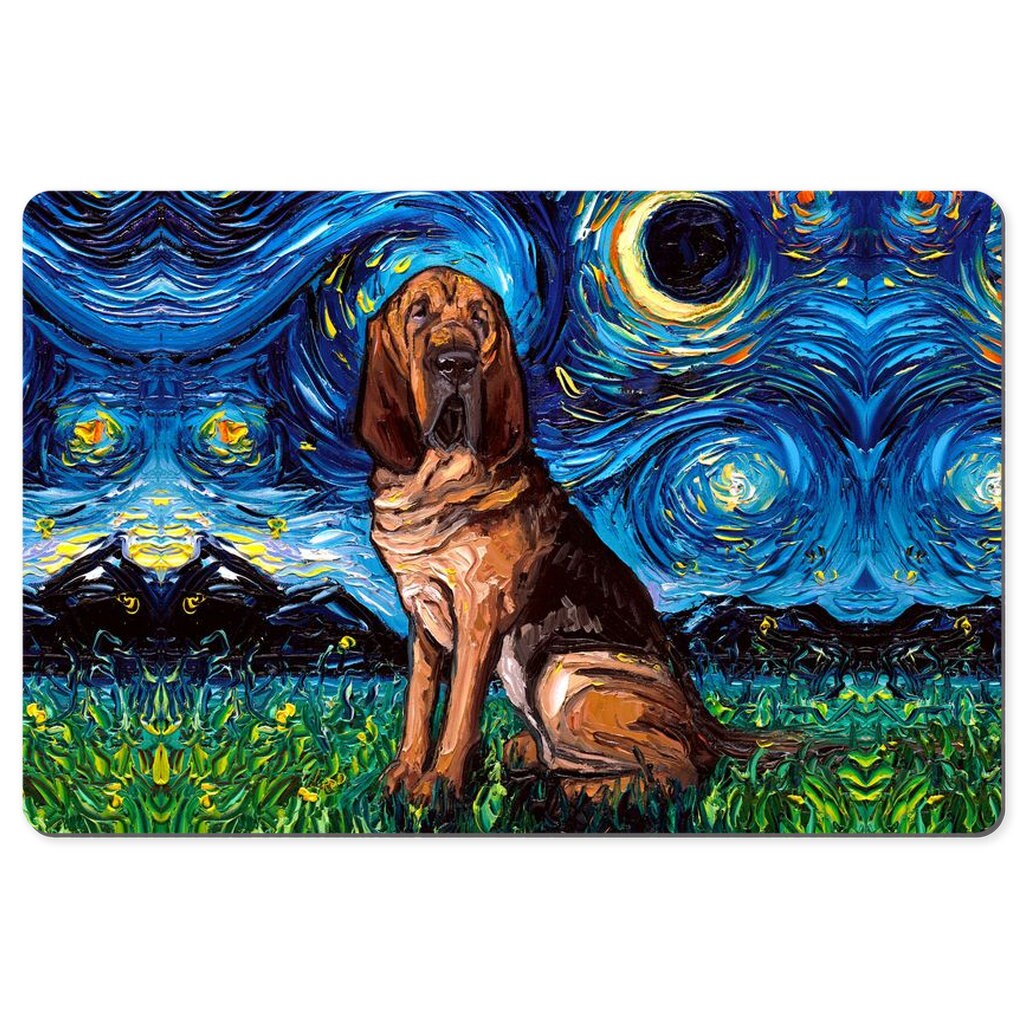 Desk Mats Bloodhound Starry Night Dog Art By Aja Mouse Pad Gaming Keyboard Mat 3 Sizes To Choose From