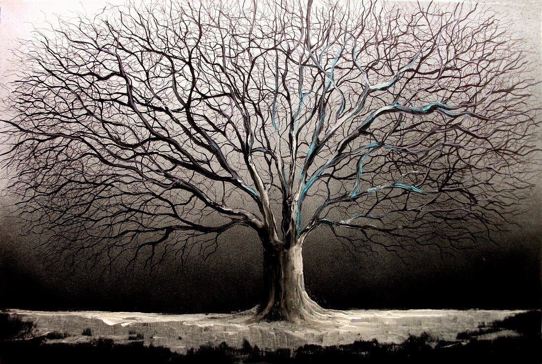 Iced stretched landscape canvas print of original oil painting by Aja 24x36