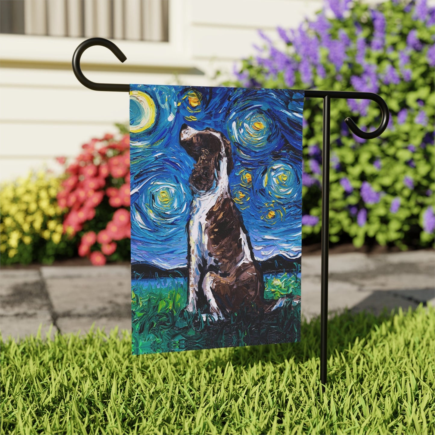 English Springer Spaniel Starry Night Yard and House Flags