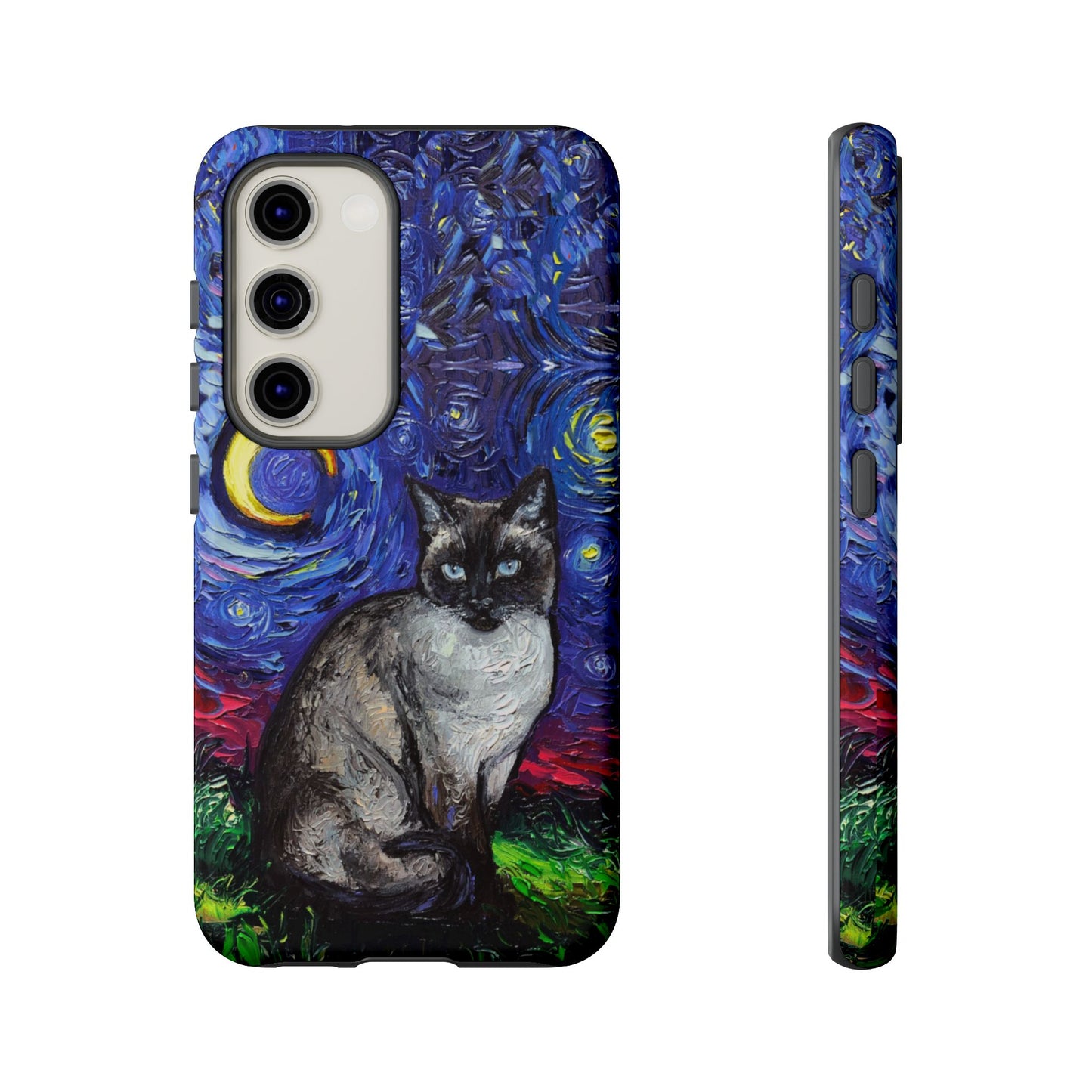 Siamese Cat Starry Night Art Phone Case