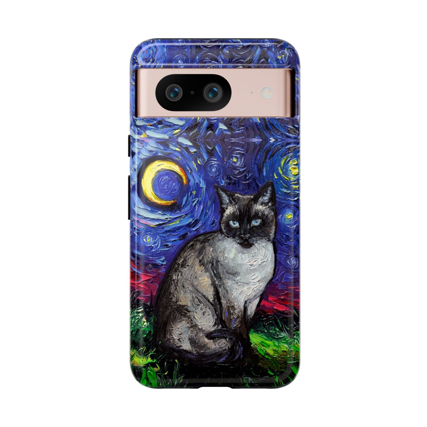 Siamese Cat Starry Night Art Phone Case