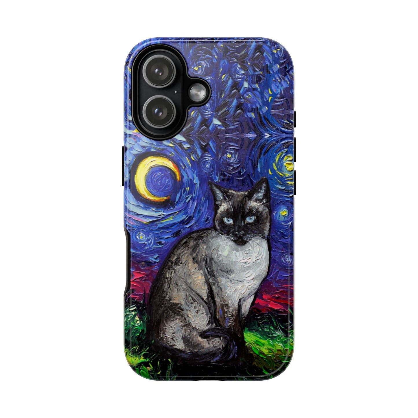Siamese Cat Starry Night Art Phone Case