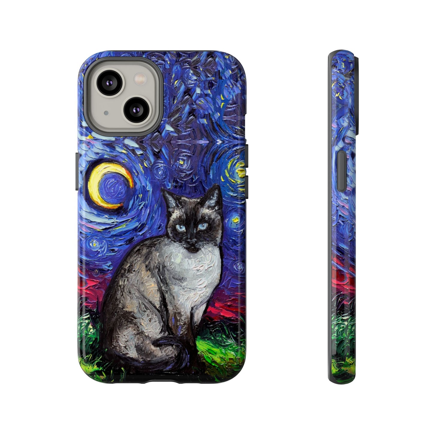 Siamese Cat Starry Night Art Phone Case
