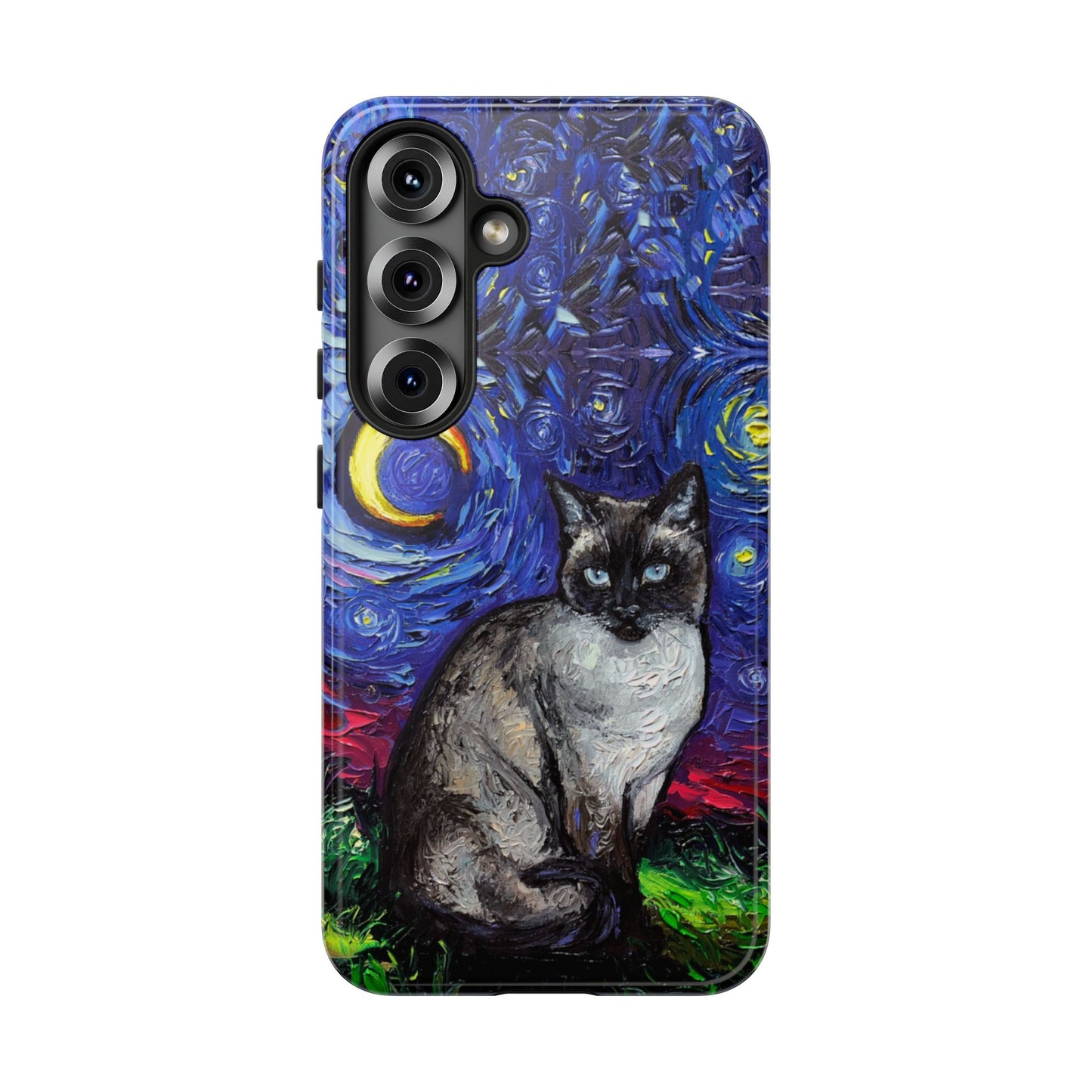 Siamese Cat Starry Night Art Phone Case