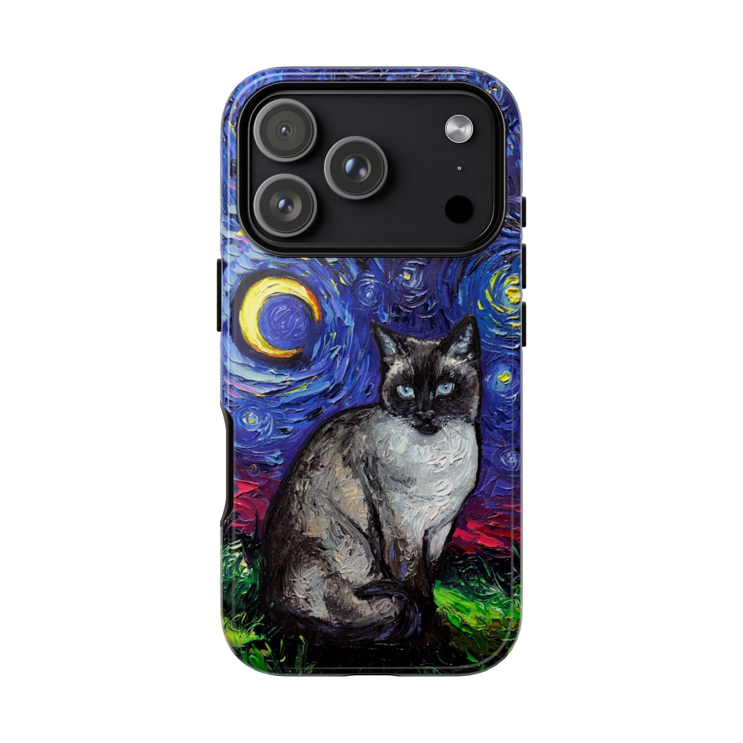 Siamese Cat Starry Night Art Phone Case