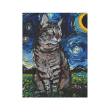Load image into Gallery viewer, Starry Night Gray Tabby Cat Garden and House Flags
