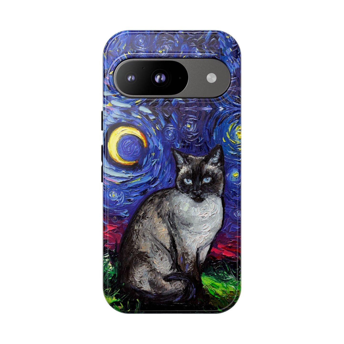 Siamese Cat Starry Night Art Phone Case