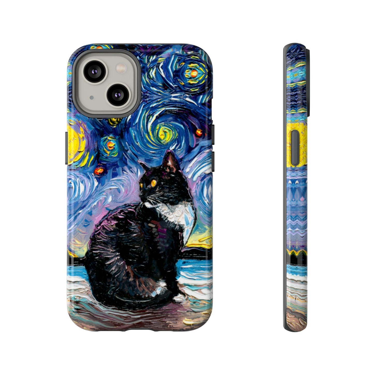 Tuxedo Cat Starry Night Art Phone Case