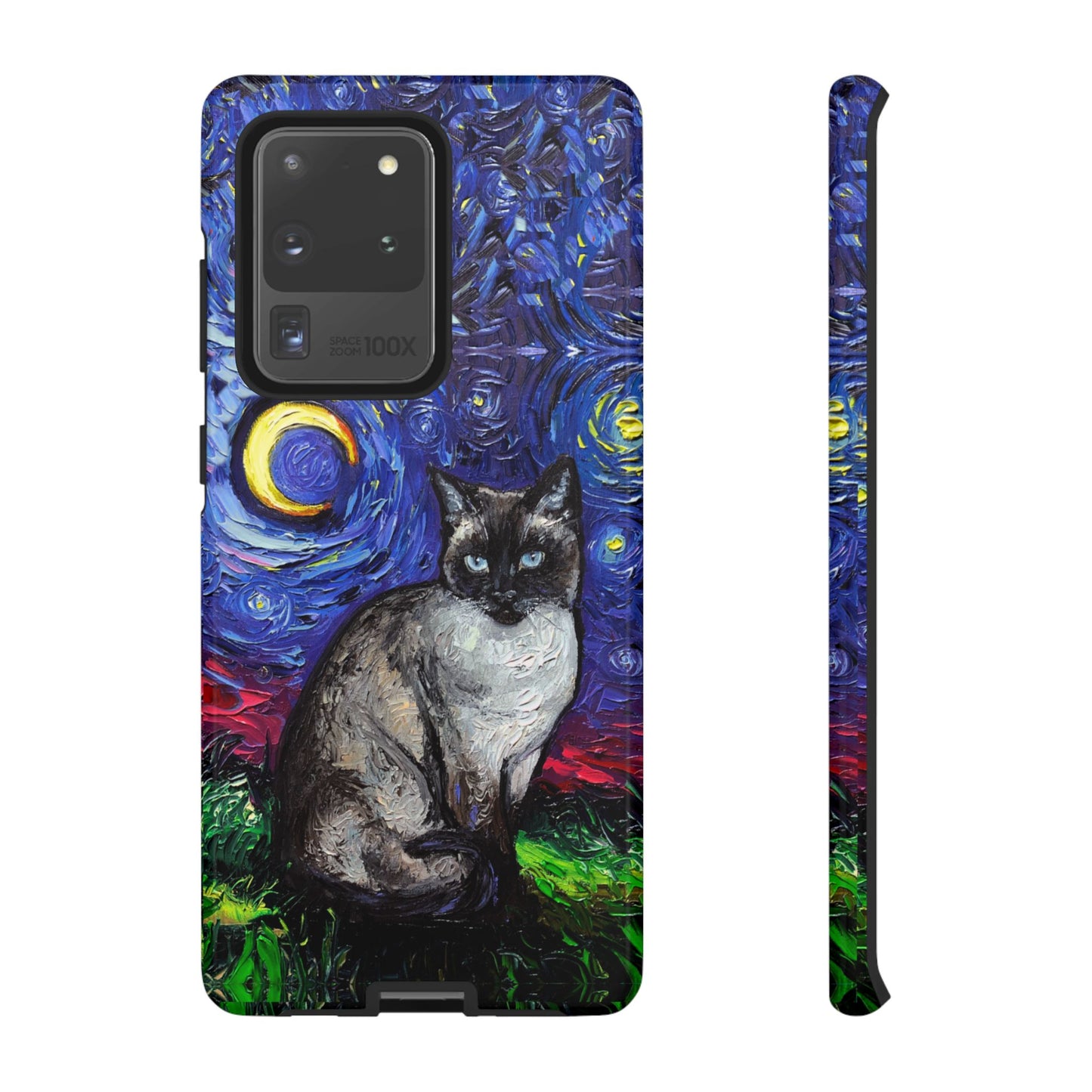 Siamese Cat Starry Night Art Phone Case