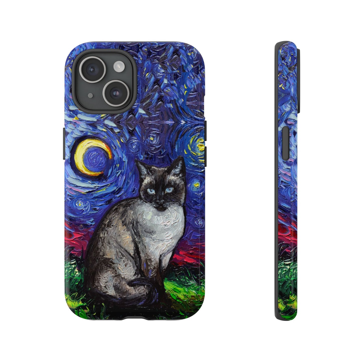 Siamese Cat Starry Night Art Phone Case