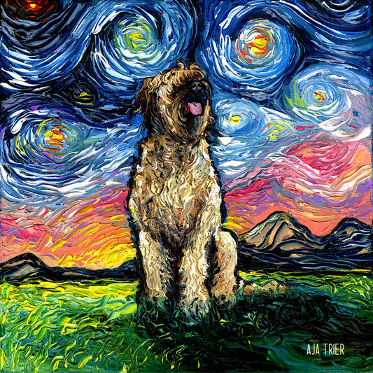 Briard Night, 12x12 inches oil on canvas