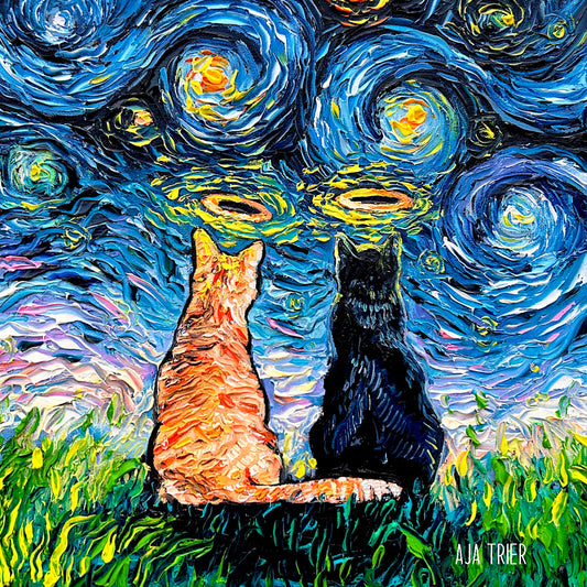 Night Lights, 12x12 inches oil on canvas