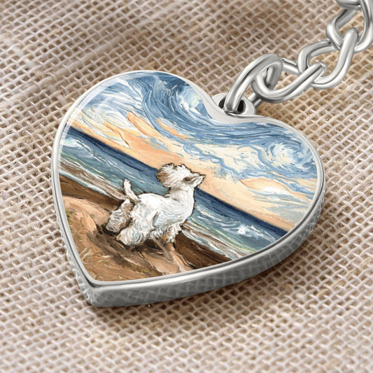 Beach Days - Westie Heart Keychain