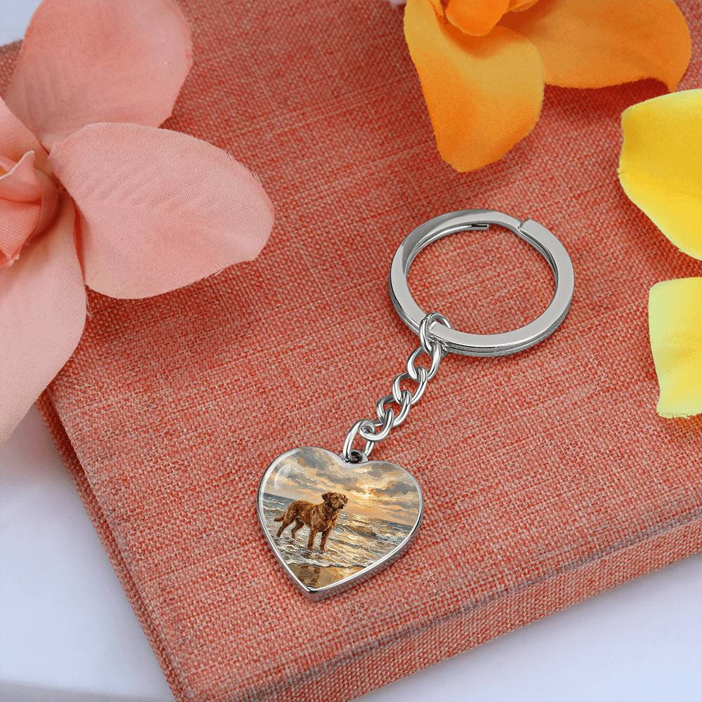 Beach Day - Chesapeake Bay Retriever Heart Keychain
