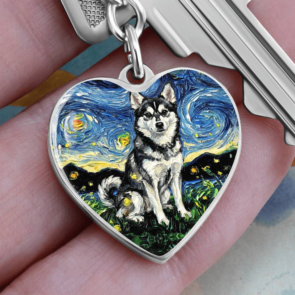 Alaskan Klee Kai Heart Keychain