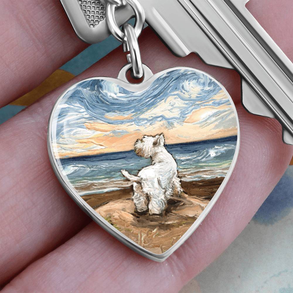 Beach Days - Westie Heart Keychain