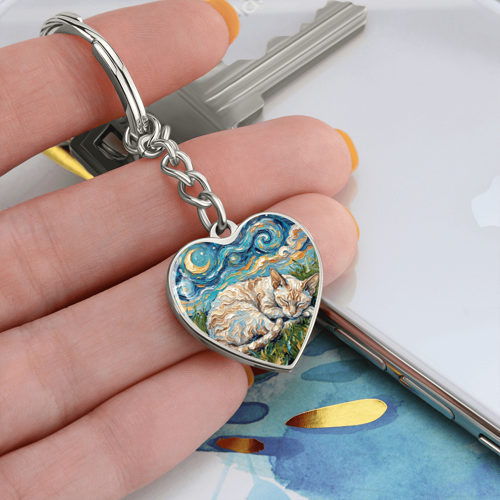 Sleepy Cornish Rex Night Heart